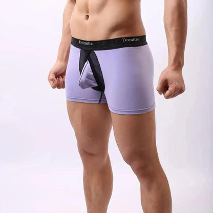 Men's Cotton Stretch Boxer Briefs Enhanced Masculine Fit Extra Room Male Underwear - His Inwear