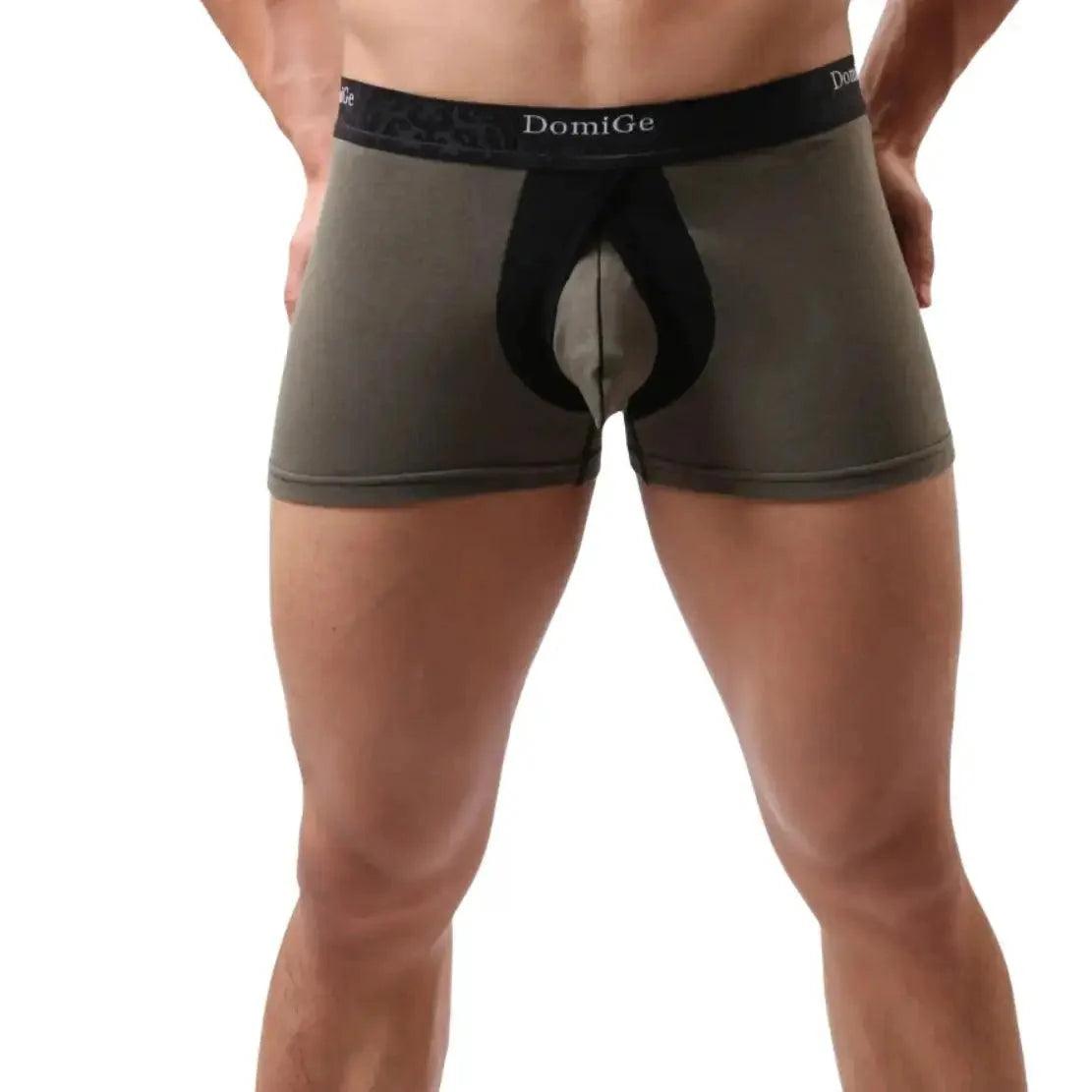 Men's Cotton Stretch Boxer Briefs Enhanced Masculine Fit Extra Room Male Underwear - His Inwear