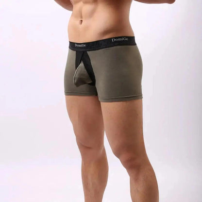 Men's Cotton Stretch Boxer Briefs Enhanced Masculine Fit Extra Room Male Underwear - His Inwear