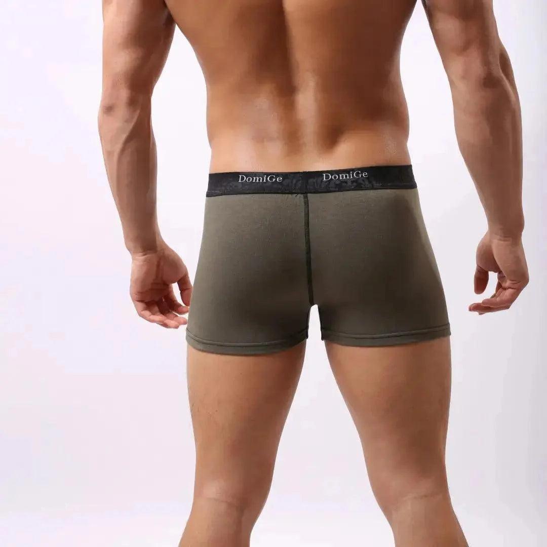 Men's Cotton Stretch Boxer Briefs Enhanced Masculine Fit Extra Room Male Underwear - His Inwear