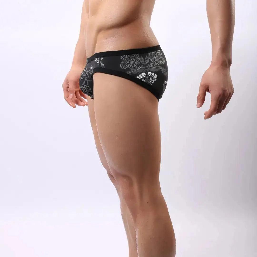 Men's Cotton Stretch Briefs with Elastic Waistband and Contoured Pouch Design Male Underwear - His Inwear