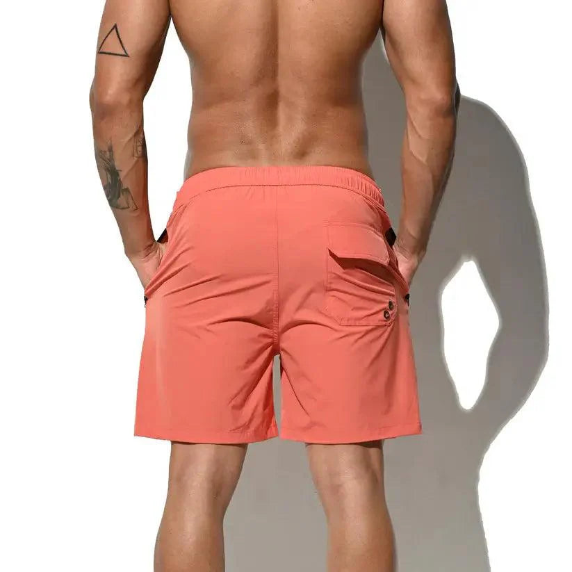 Men's Elastic Board Shorts Solid Swim & Sports Trunks - His Inwear