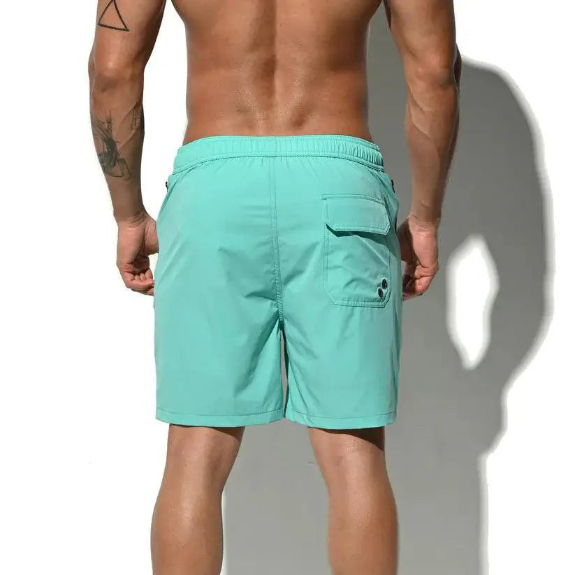 Men's Elastic Board Shorts Solid Swim & Sports Trunks - His Inwear