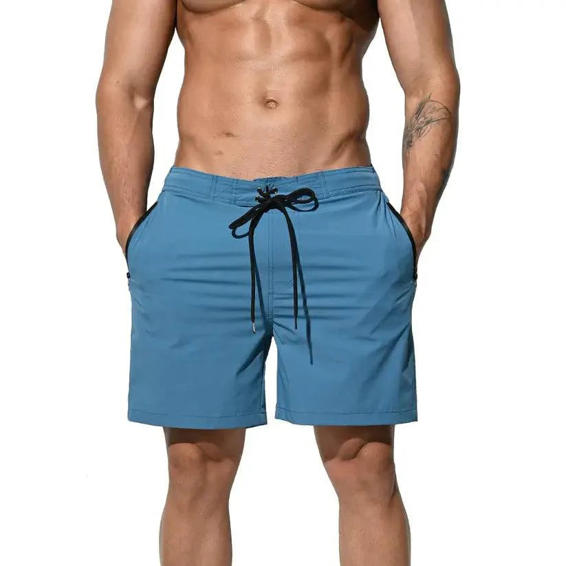 Men's Elastic Board Shorts Solid Swim & Sports Trunks - His Inwear