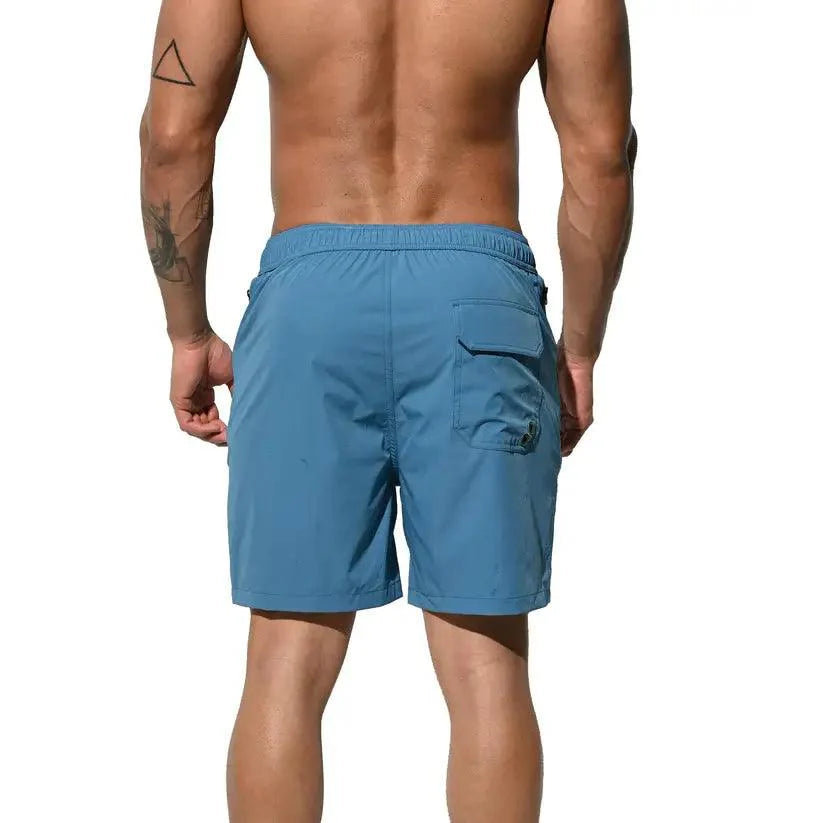 Men's Elastic Board Shorts Solid Swim & Sports Trunks - His Inwear