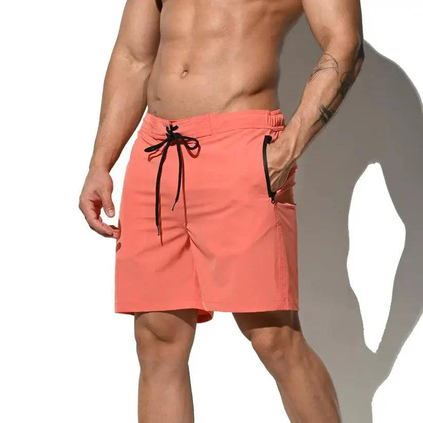 Men's Elastic Board Shorts Solid Swim & Sports Trunks - His Inwear