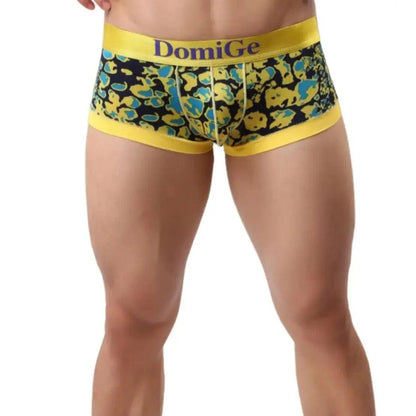 Men's Low-Rise Trunks with Bold Logo Waistband and Ribbed Leg Openings Male Boxers Underwear - His Inwear