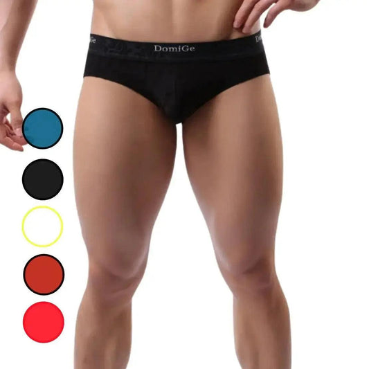 Men's Mid-Rise Bamboo Fiber Briefs with Enhanced Comfort Design and Signature Logo Waistband Male Underwear - His Inwear