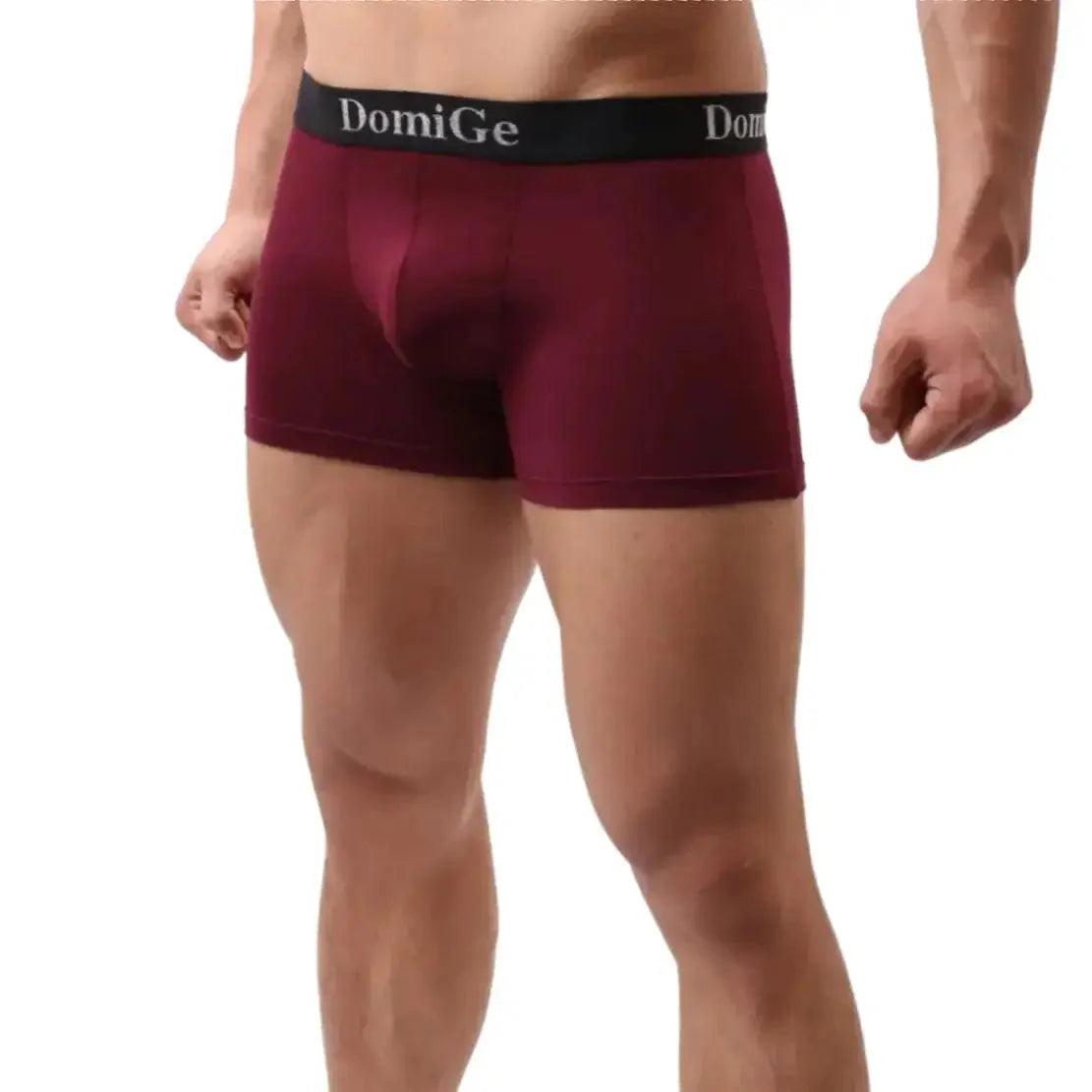 Men's Mid-Rise Modal Boxers with Silver Logo Waistband Pouch Male Underwear - His Inwear