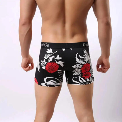 Men's Mid-Rise Printed Boxer Briefs with Silver Logo Waistband - Precision Craftsmanship for the Modern Man - His Inwear