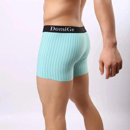 Men's Mid-Rise Striped Boxers with Seamless Leg Design and Silver Logo Waistband Male Underwears - His Inwear