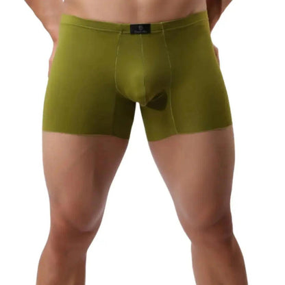 Men's Mid-Waist Boxer Briefs with Laser-Cut Leg Openings and Full Coverage Back Male Underwear - His Inwear