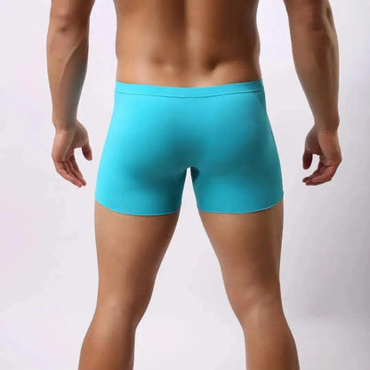 Men's Mid-Waist Boxer Briefs with Laser-Cut Leg Openings and Full Coverage Back Male Underwear - His Inwear