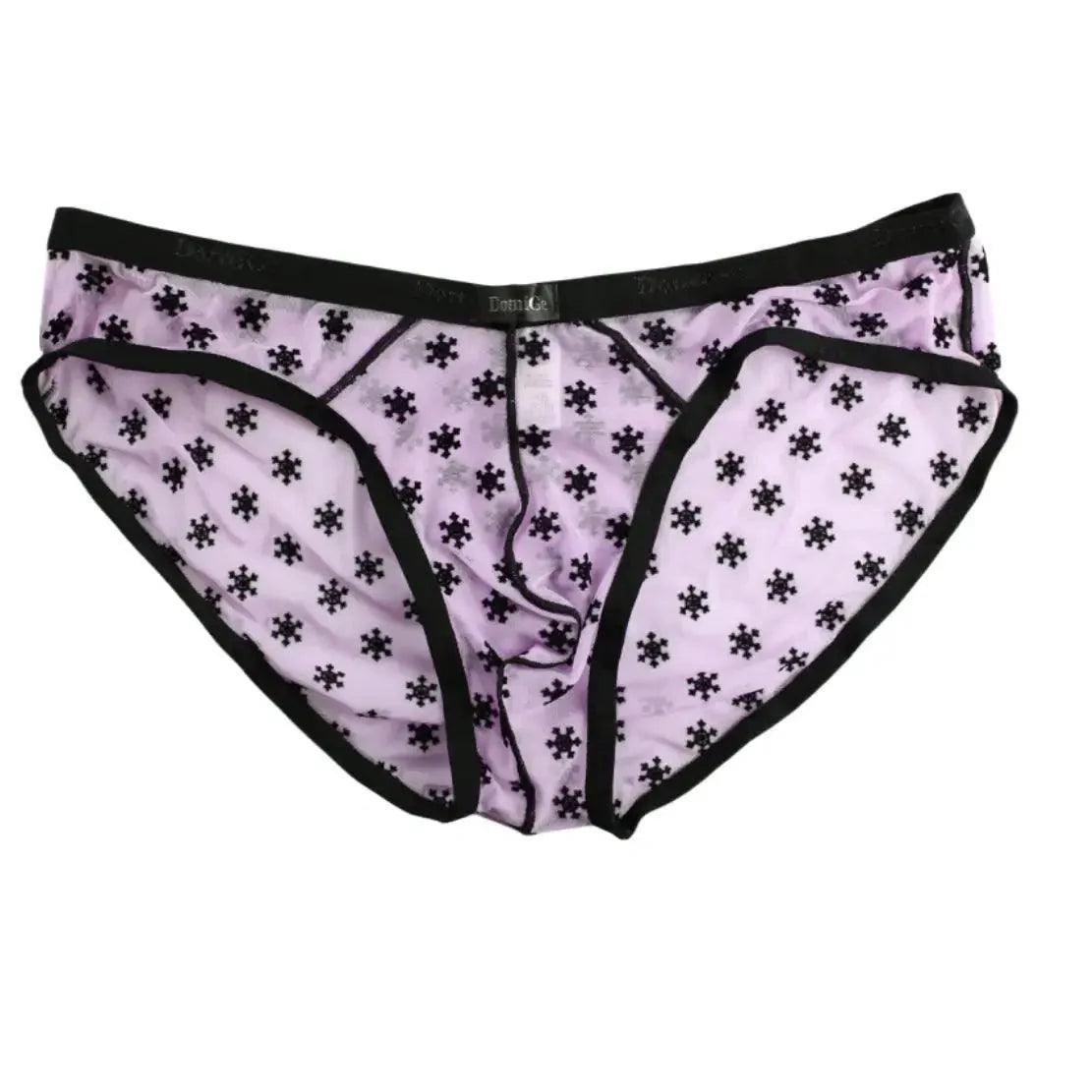 Men's Nylon Mesh Briefs with Velvet Flocking - Comfortable Mid-Rise Fit with Full Coverage Underwear for Male - His Inwear