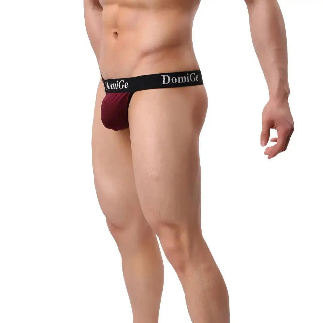 Men's Premium Comfort T-Back Thong with Adjustable Waistband and Signature Logo Male Underwear - His Inwear