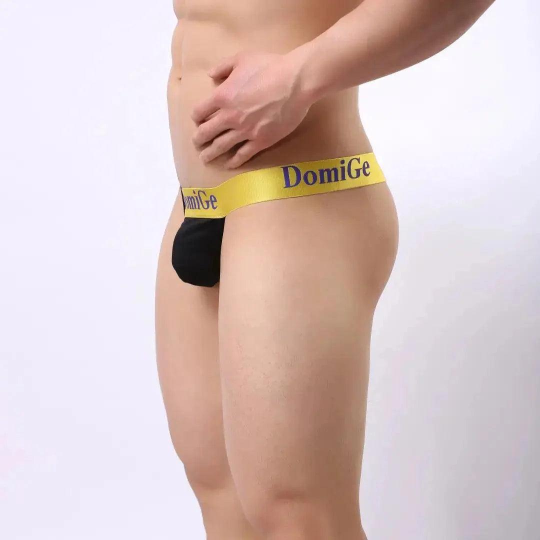 Men's Premium Comfort T-Back Thong with Adjustable Waistband and Signature Logo Male Underwear - His Inwear