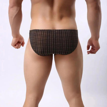 Men's Slim-Fit Low-Rise Briefs with Quick-Dry Polyester Blend Male Underwear - His Inwear