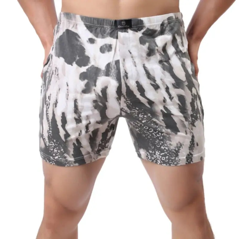 Men's comfortable loose boxer shorts with abstract print by DomiGe