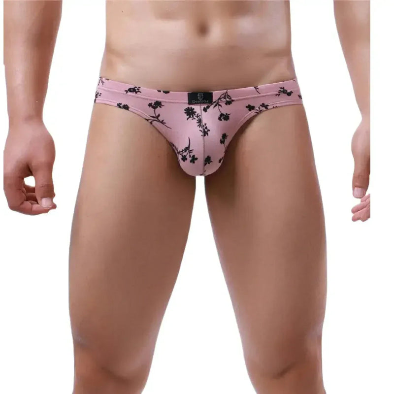 Pink low-rise briefs front — DomiGe traditional pouch	