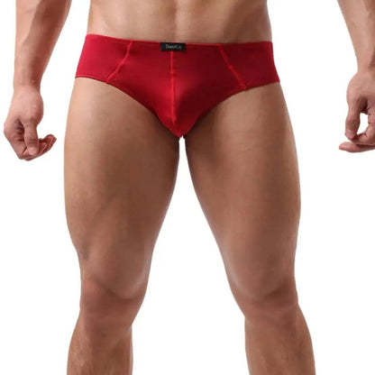 Red Low-Rise Men Briefs with Full Coverage - Stretchable Waist and Leg Bands Male Underwear - His Inwear