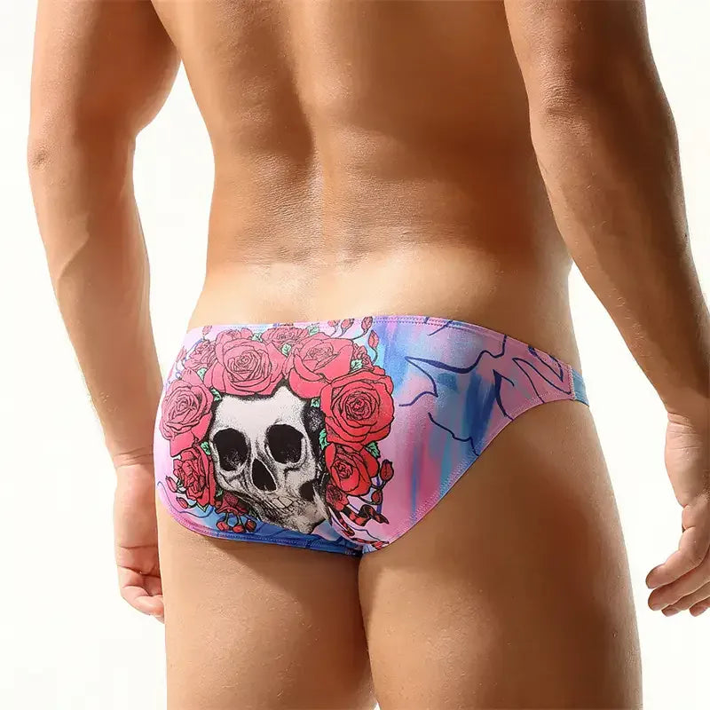 Seobean Halloween Roses Men's Bikini Briefs
