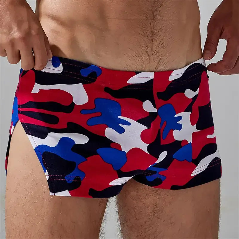 Seobean Men's Camouflage Boxer Shorts - Comfortable 100% Cotton Underwear for Men