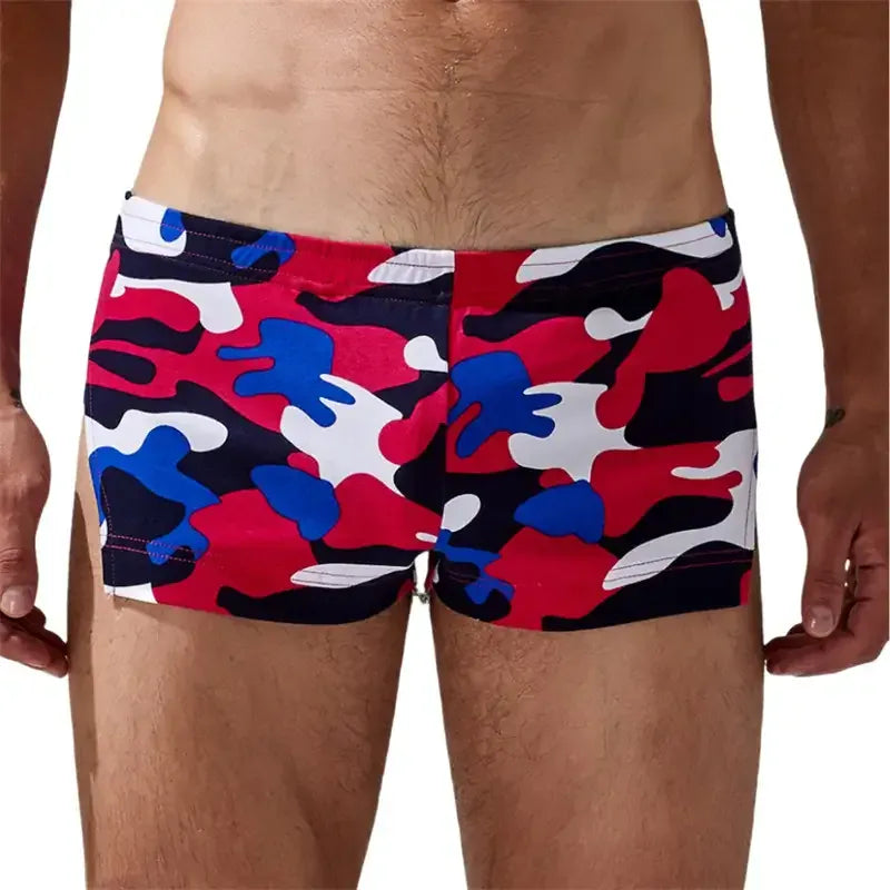 Seobean Men's Camouflage Boxer Shorts - Comfortable 100% Cotton Underwear for Men