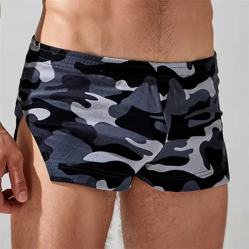 Seobean Men's Camouflage Boxer Shorts - Comfortable 100% Cotton Underwear for Men
