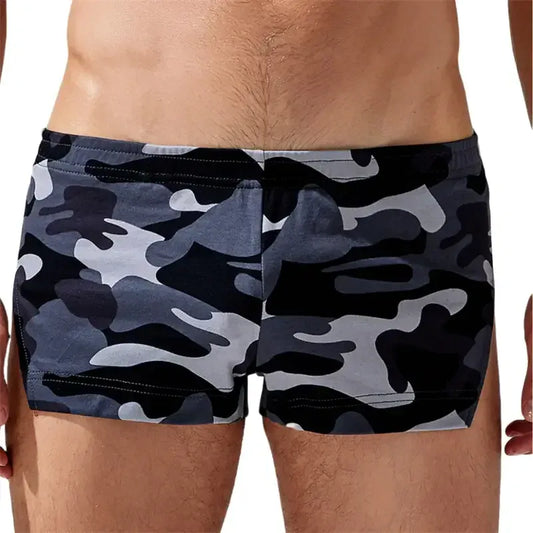 Seobean Men's Camouflage Boxer Shorts - Comfortable 100% Cotton Underwear for Men