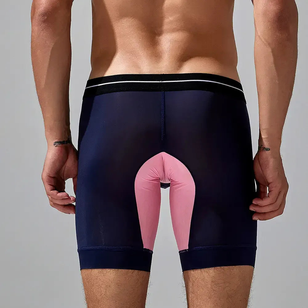Seobean Men's Nylon - Spandex Long Boxer Briefs - Ideal for Summer Sleepwear