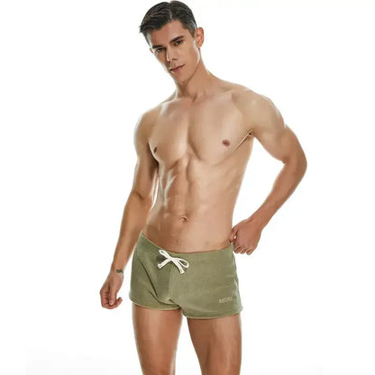 Seobean Men's Polar Fleece Boxer Shorts - Soft Sleepwear Lounge Shorts for Men