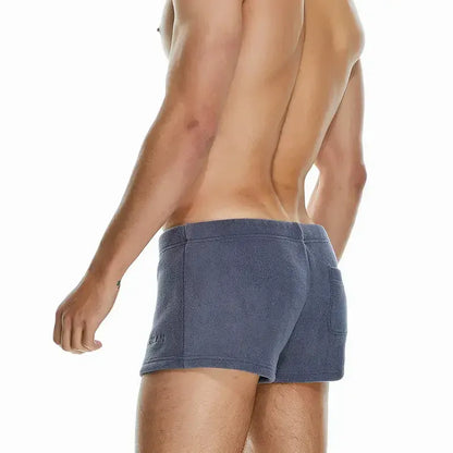 Seobean Men's Polar Fleece Boxer Shorts - Soft Sleepwear Lounge Shorts for Men