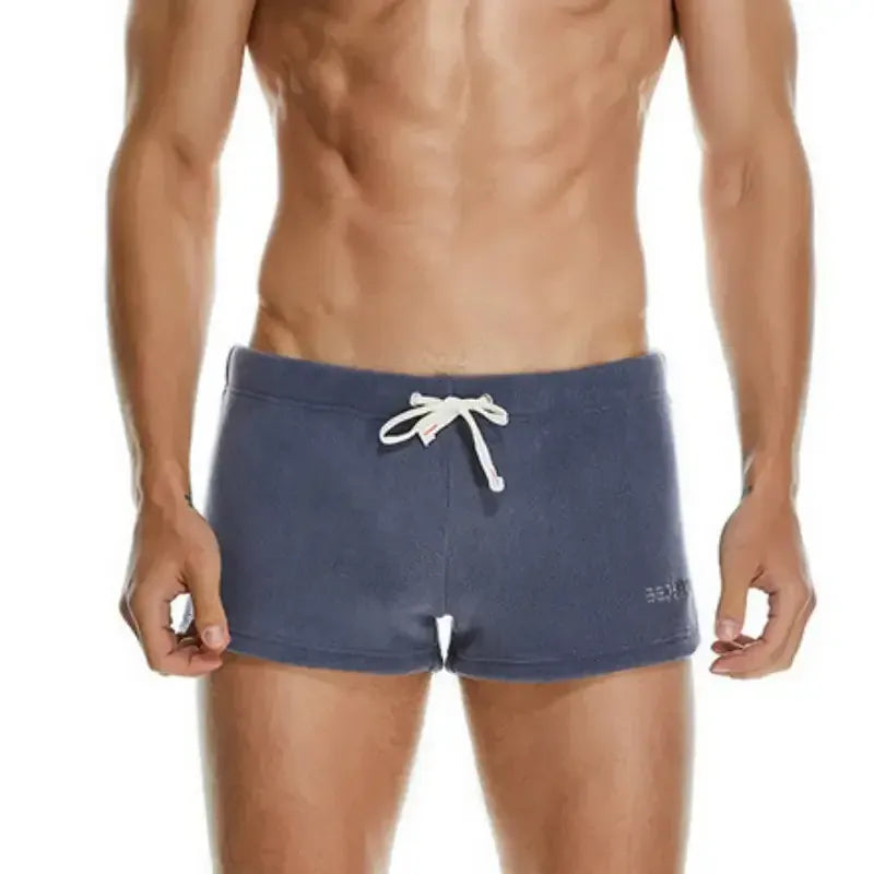 Seobean Men's Polar Fleece Boxer Shorts - Soft Sleepwear Lounge Shorts for Men