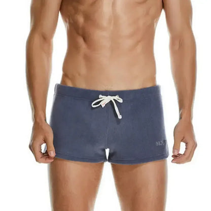 Seobean Men's Polar Fleece Boxer Shorts - Soft Sleepwear Lounge Shorts for Men
