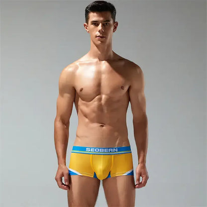 Seobean Men's Trunks - Low Rise Boxer Briefs with Pouch