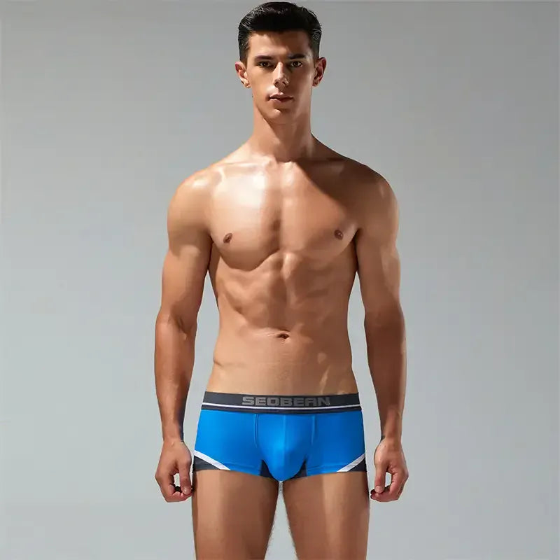 Seobean Men's Trunks - Low Rise Boxer Briefs with Pouch