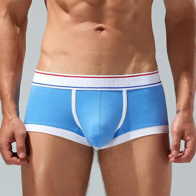 Seobean Men's Underwear with Pouch - Comfortable Low Rise Trunks in Candy Colors