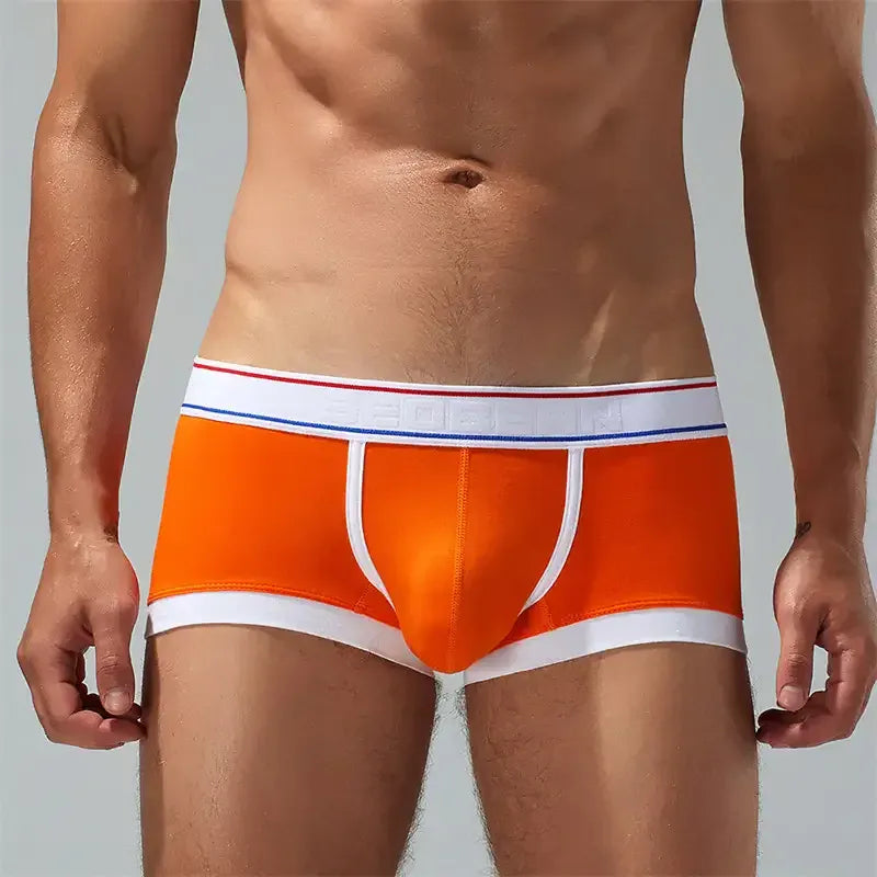 Seobean Men's Underwear with Pouch - Comfortable Low Rise Trunks in Candy Colors