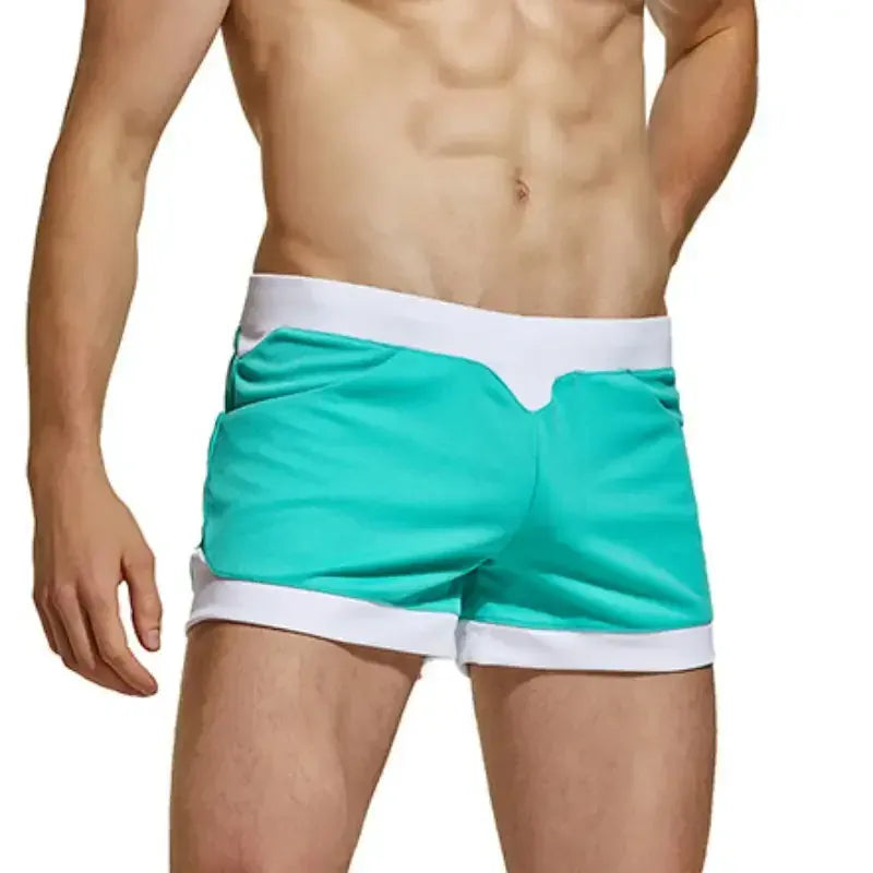 Seobean Seobean Curvy-Cut Men's Polyester Active Shorts - Stylish Multi-Pocket Design