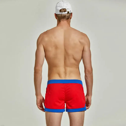 Seobean Seobean Curvy-Cut Men's Polyester Active Shorts - Stylish Multi-Pocket Design