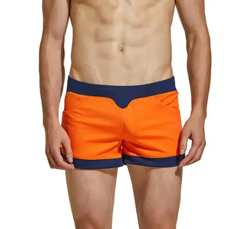 Seobean Seobean Curvy-Cut Men's Polyester Active Shorts - Stylish Multi-Pocket Design