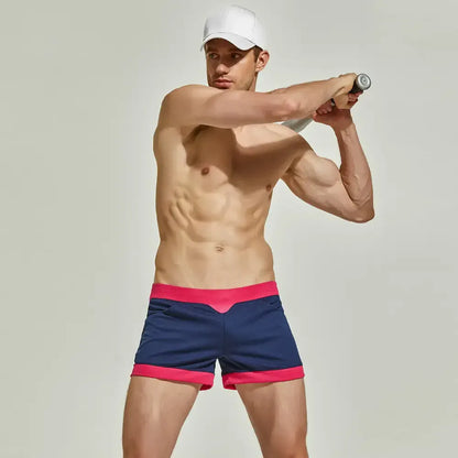 Seobean Seobean Curvy-Cut Men's Polyester Active Shorts - Stylish Multi-Pocket Design