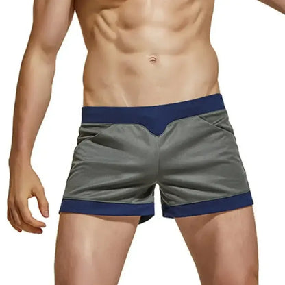 Seobean Seobean Curvy-Cut Men's Polyester Active Shorts - Stylish Multi-Pocket Design