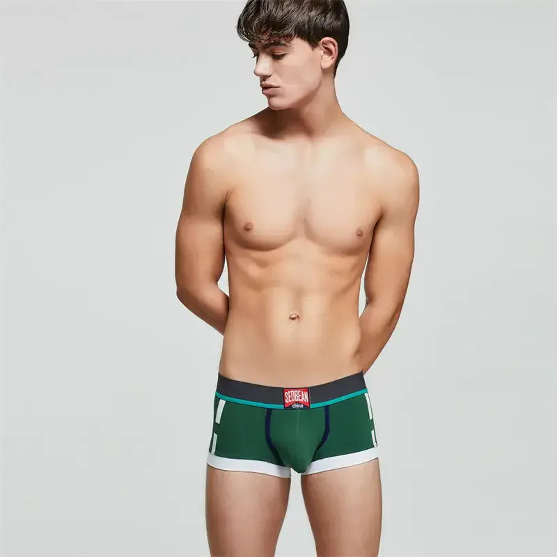 Seobean Seobean Low-Rise Cotton Boxer Trunks Comfortable Undies for Men