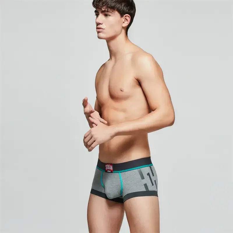 Seobean Seobean Low-Rise Cotton Boxer Trunks Comfortable Undies for Men