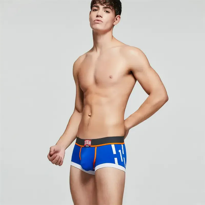 Seobean Seobean Low-Rise Cotton Boxer Trunks Comfortable Undies for Men