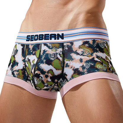 Seobean SEOBEAN Men's Camouflage Trunks - Low-Rise, Single-Layer Boxer Briefs