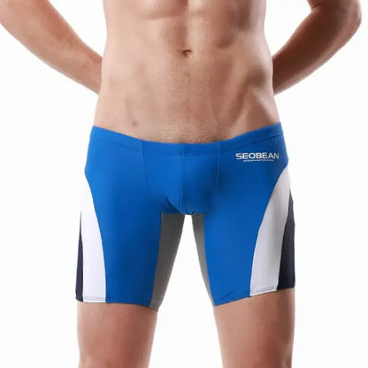 Seobean Seobean Men's Compression Swimwear - Long Flat-Front Swim Shorts