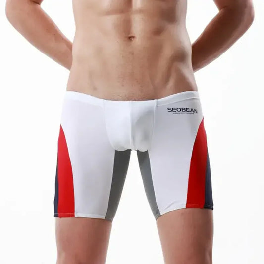 Seobean Seobean Men's Compression Swimwear - Long Flat-Front Swim Shorts