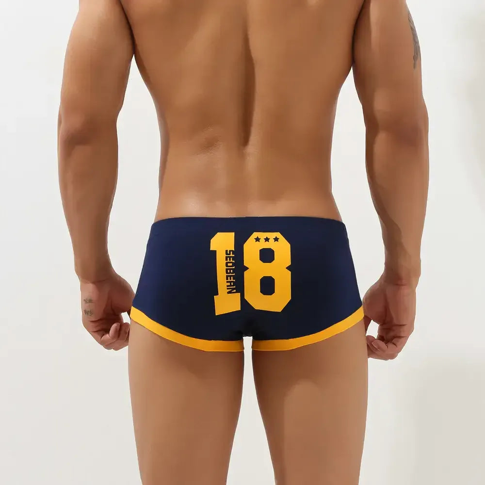 Seobean Seobean Men's Cotton Trunks - Stylish Color Block Textured Underwear